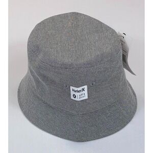 Hurley Chambray Bucket Hat Gray Beach Sun Hat One Size‎ NWT